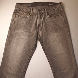 Men's Gap Jeans Size 31x32 Straight Leg Grey Color 100% Cotton